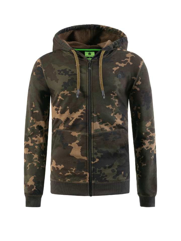 トップス MAZZ black/green camo zipped hoodie BadRhino Big & Tall Dark Green Camo Print Zip Through Hoodie